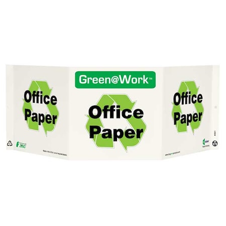 Zing Recycling Sign, Office Paper, Projecting, 3021 3021