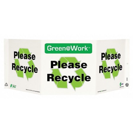 Zing Recycling Sign, Please Recycle, Projecting, 3009 3009
