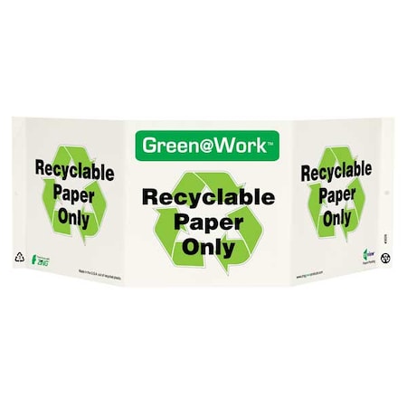 Zing Recycling Sign, Paper Only, Projecting, 3026 3026