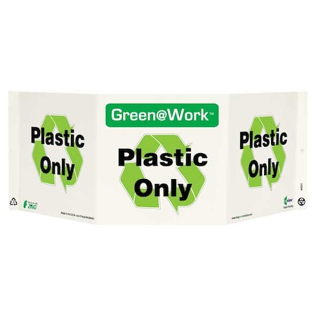Zing Recycling Sign, Plastic Only, Projecting, 3031 3031