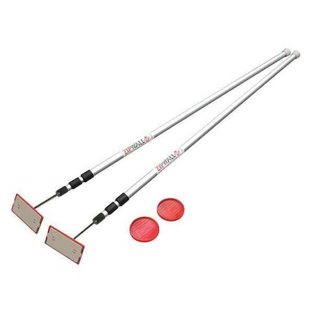 Zipwall Dust Barrier System, H to 12Ft, 12Ft Poles SLP2