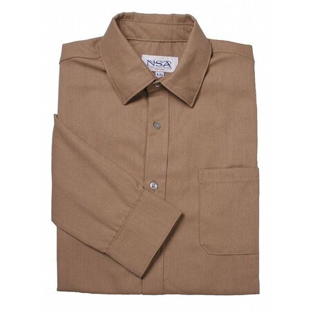 National Safety Apparel FR Long Sleeve Shirt, Khaki, 2XL, Button C53LI2X35