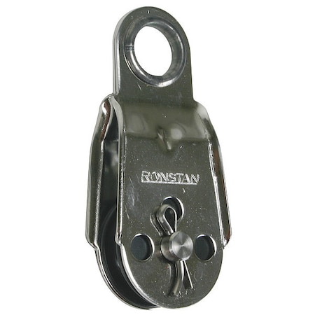 Ronstan Wire Block, Wire Rope, 3/16 in Max Cable Size, 990 lb Max Load, Natural RF468