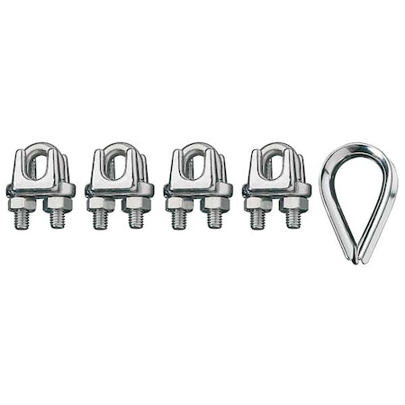 Ronstan Wire Rope Clip and Thimble Kit, 3/4 In ID003404-19