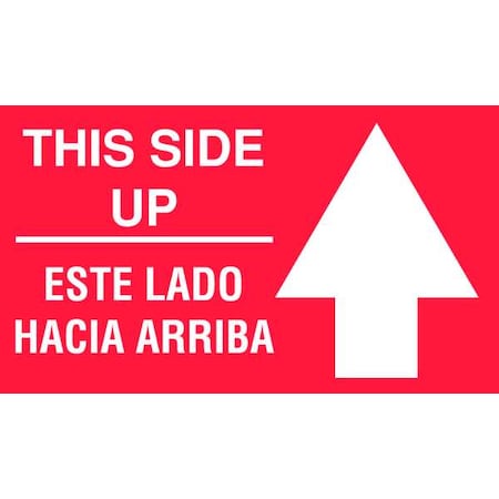 Tapecase 3" x 5" Adhesive Back Bilingual Shipping Labels, This Side Up/Esta Lado Hacia Arriba, Pk500 16U909