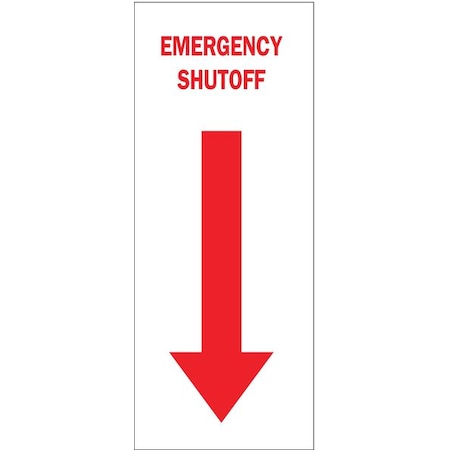 Brady Emergency Shutoff, 14 in x 5 in, Rectangle, Polyester, 85240 85240