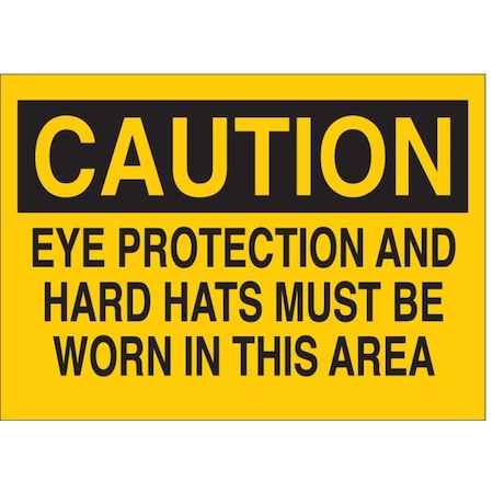 Brady Caution Sign, 10X14", BK/YEL, ENG, Text, 25201 25201