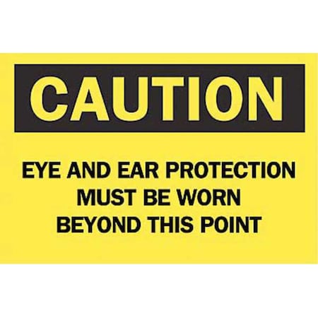 Brady Caution Sign, 7 in Height, 10 in Width, Aluminum, Rectangle, English 42773