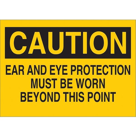 Brady Caution Sign, 10X14", BK/YEL, ENG, Text, 25197 25197