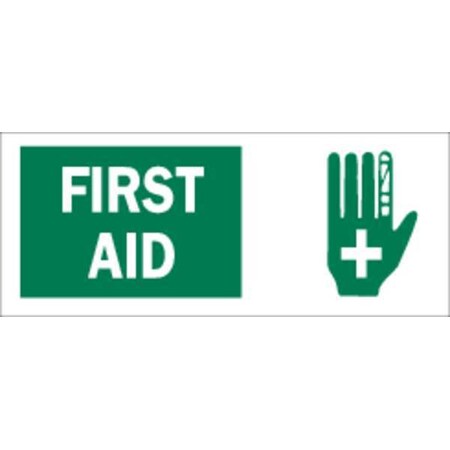 Brady First Aid, 7 in x 17 in, Rectangle, Fiberglass, 69250 69250
