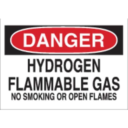 Brady Danger No Smoking Sign, 10" H, 14 in W, Fiberglass, Rectangle, English, 69294 69294