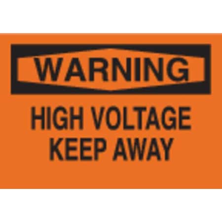 Brady Warning Sign, 7X10", BK/ORN, Eng, Text, HV, 84943 84943