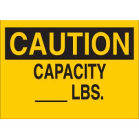 Brady Caution, Capacity _ Lbs., 14" W x 10" H, Rectangle, Aluminum, 43325 43325
