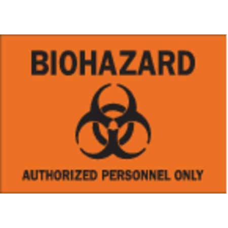 Brady Biohazard Sign, 7 in Height, 10 in Width, Plastic, Rectangle, English 22211