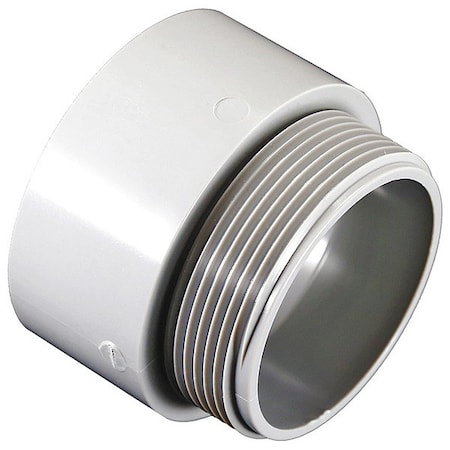Cantex Conduit Fitting Adapter, 4 in, Threaded, PVC, Zinc Plated 5140112