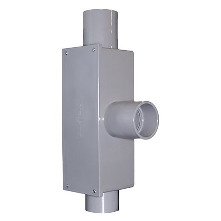 Cantex Conduit Outlet Body, PVC, T, Conduit Outlet Hub Size: 2-1/2" 5133569