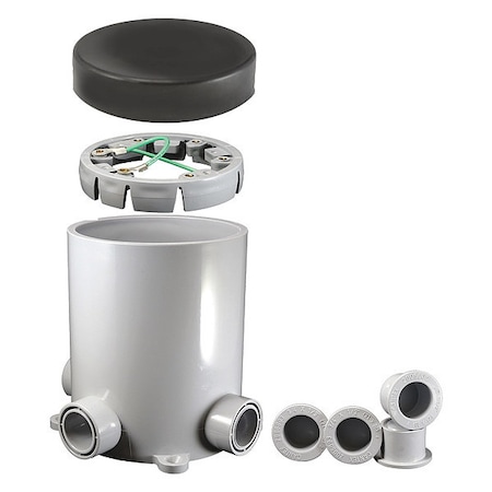 Cantex Electrical Box, 90 cu in, Floor Box Type, 1 Gang, PVC, Round Shape 5133760