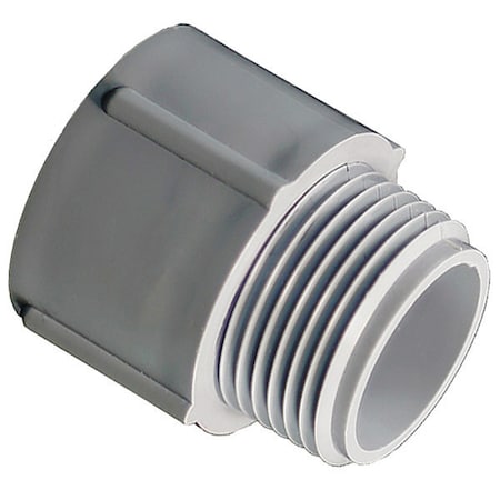 Cantex Conduit Fitting Adapter, 3/4 in, Threaded, PVC, PVC Coated 5140104