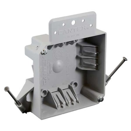 Cantex Electrical Box, 18 cu in, Square Box Type, 2 Gangs