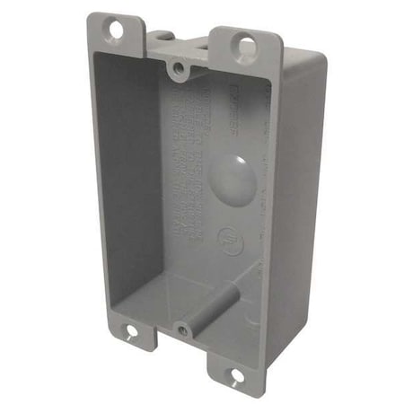 Cantex Electrical Box, 8 cu in, Square Box Type, 1 Gang, PVC, Rectangular Shape EZ08SF