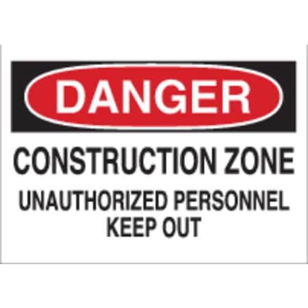 Brady Danger Sign, 24 in Height, 36 in Width, Fiberglass, Rectangle, English 70255