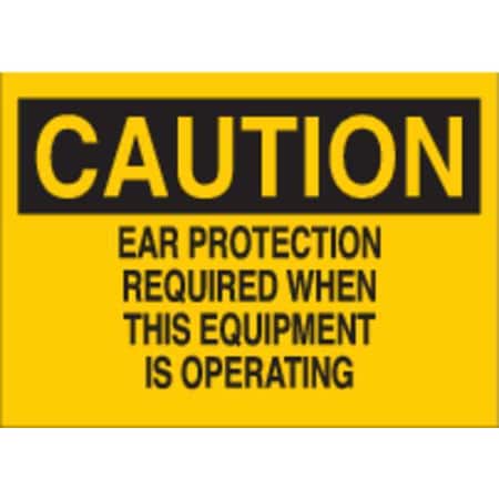 Brady Caution Sign, 10X14", BK/YEL, ENG, Text, 84783 84783