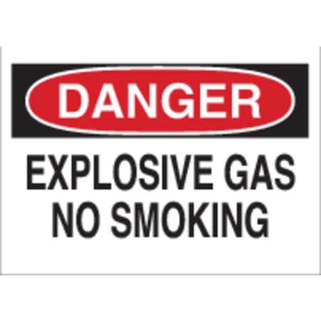 Brady Danger No Smoking Sign, 10" H, 14 in W, Rectangle, English, 43228 43228