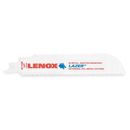 Lenox 6 in L x 14 TPI Reciprocating Saw Blade, 5 PK 201726114R