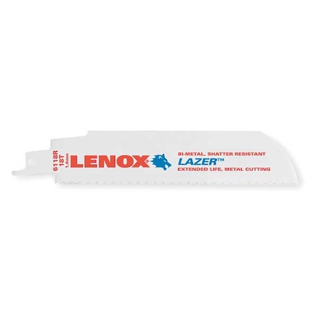 Lenox 6 in L x 18 TPI Reciprocating Saw Blade, 5 PK 201746118R