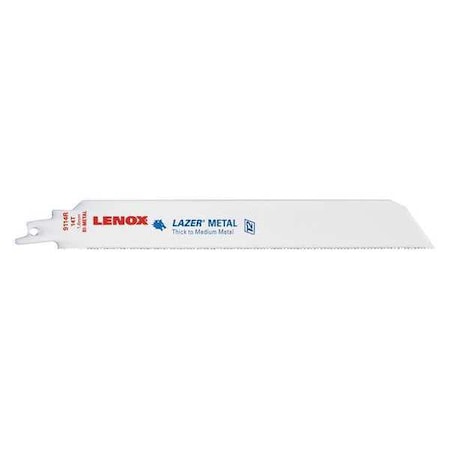 Lenox 9"L x 14 TPI Metal Cutting Steel, Cobalt Reciprocating Saw Blade, 5PK 201789114R