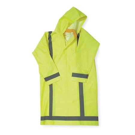 CONDOR Raincoat w/Detach Hood, HiVis Yellow/Green, 4XL 1FBA9