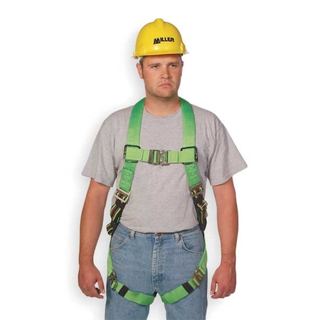 Miller Duraflex Python(R) Ultra Full Body Harness, L/XL, 400 lb., Quick-Connect Chest/ Back D-Ring P950QC/UGN