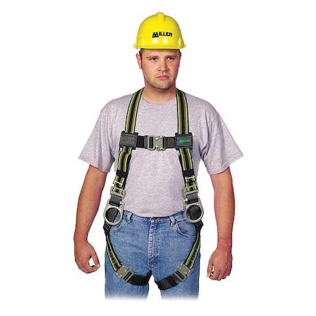 Miller Full Body Harness, L/XL, Polyester E650QC-7/UGN