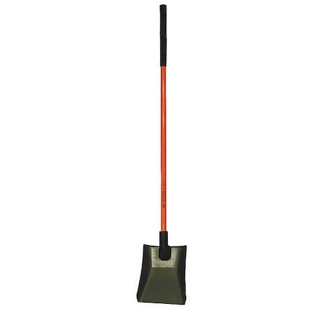 Nupla Square Point Shovel, 14 ga Steel Blade, Standard Step, 48 in L Black Fiberglass Handle 6894315
