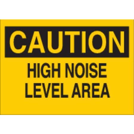 Brady Caution Sign, 10 in Height, 14 in Width, Aluminum, Rectangle, English 43050