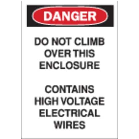Brady Danger Sign, 14 in Height, 10 in Width, Aluminum, Rectangle, English 43364