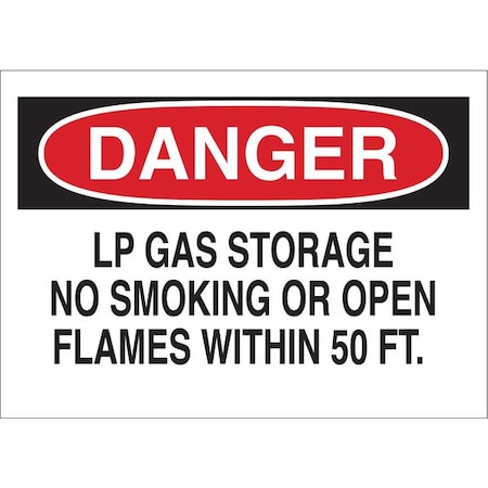Brady Danger No Smoking Sign, 7" H, 10" W, Rectangle, English, 40891 40891