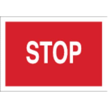 Brady Stop Sign, 14" W, 10" H, Fiberglass, Red, White 70536
