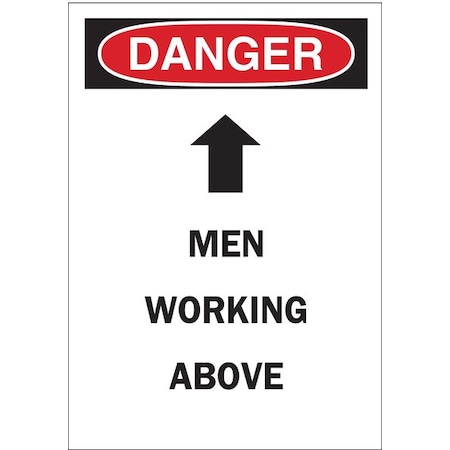 Brady Danger, Men Working Above, 7" W x 10" H, Rectangle, Plastic, 23013 23013