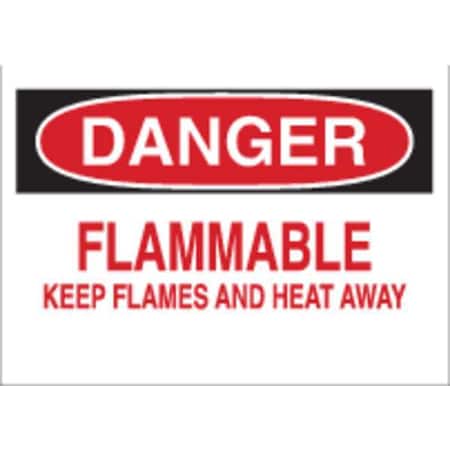 Brady Danger Sign, 10 in H, 14 in W, Polyester, Rectangle, English, 85180 85180