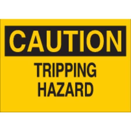 Brady Caution Sign, 7" H, 10" W, Aluminum, Rectangle, English, 43183 43183