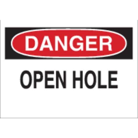 Brady Danger Sign, 7" H, 10" W, Plastic, Rectangle, English, 25618 25618