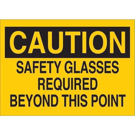Brady Caution Sign, 7X10", BK/YEL, ENG, Text, 22592 22592