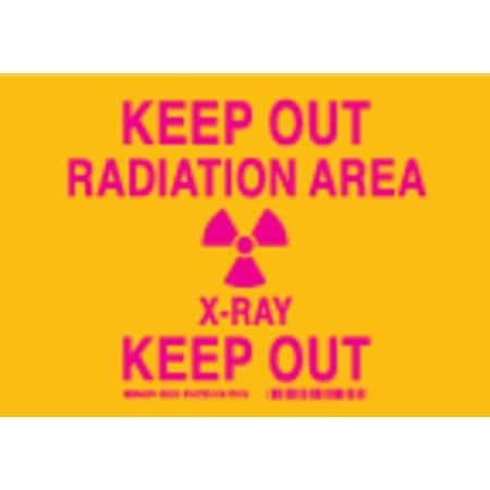 Brady Radiation & Laser Sign, 10 in H x 14 in W, Aluminum, Rectangle 42867