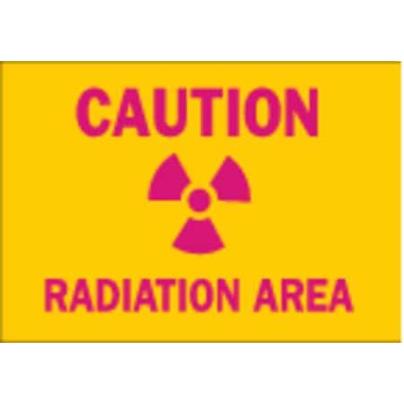 Brady Caution Radiation Sign, 7 in H, 10 in W, Plastic, Rectangle, 25278 25278