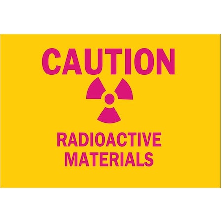 Brady Caution Radiation Sign, 10 in H, 14 in W, Polyester, Rectangle, 88749 88749