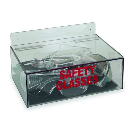 Zoro Select Protective Eyewear Dispenser, Tray, 6 Pairs, PETG, 4 5/8 in H x 9 in W x 6 3/4 in D, Clear 4GMR6