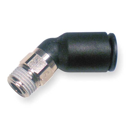 Legris Push-Fit Elbow Fitting, 4mm Tube Size, Fiberglass-Reinforced Nylon, Black, 10 PK 3113 04 10