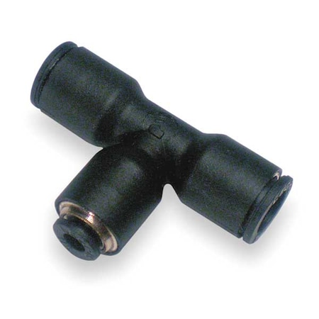Legris Push-Fit Tee Fitting, 3/8 in x 1/4 in Tube Size, Brass, Fiberglass-Reinforced Nylon, Black, 10 PK 3104 60 56
