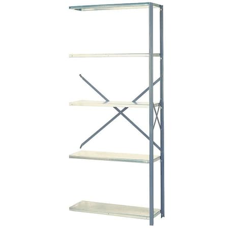 Lyon Metal Shelving, 12"D x 36"W x 84"H, 5 Shelves, Steel DD8005GLV